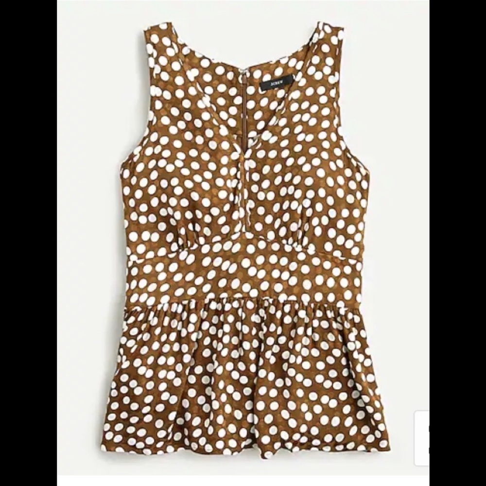 J Crew V-Neck Peplum Top In Jacquard Dot, 00